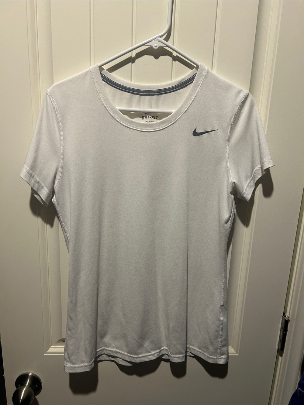 Nike White Dri-FIT Short Sleeve Crew Tee